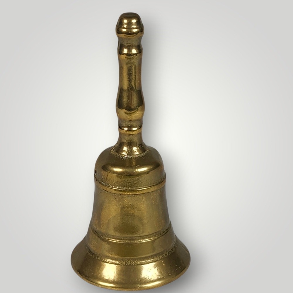 Brass Hand Bell Gold Vintage Style Service Dinner Bell Victorian Dark Academia